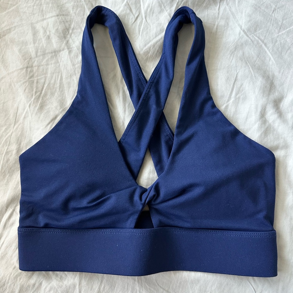 Fabletics Navy Cross-Back Sports Bra